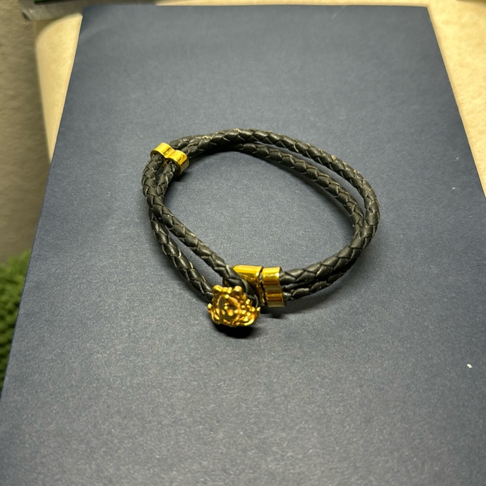 Versace Braided Leather Bracelet